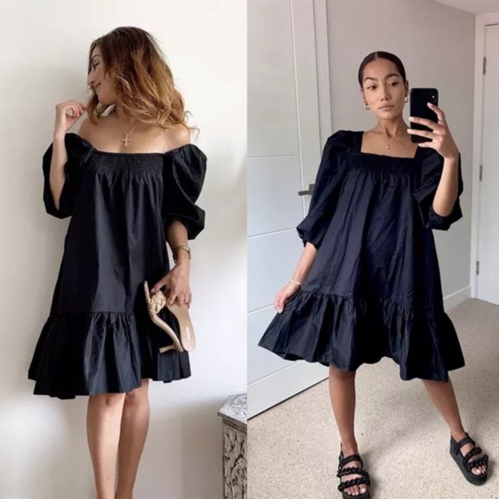 H&M | BLACK PUFF SLEEVE DRESS